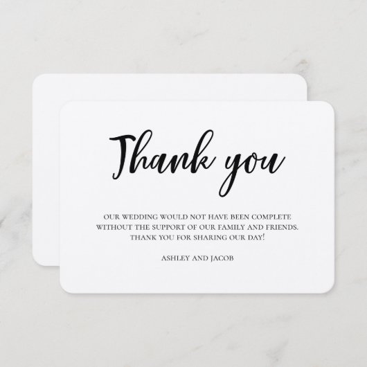 Invitation Un mariage rustique vous remercie. Note de pays mo (Devant / Derrière)