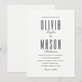Invitation Un mariage simple invite à une typographie moderne (Devant / Derrière)