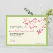 Invitation Un Mariage Vert Et Rose Invite Les Inséparables (Debout devant)