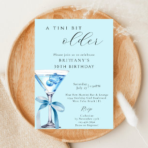Invitation Un Martini au nœud bleu un peu plus vieux pour 30 