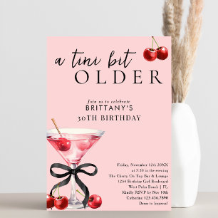 Invitation Un Martini Cerise Un Peu Plus Rose 30ème Anniversa