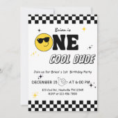 Invitation Un mec cool 1er anniversaire-Garçon cool premier a (Devant)