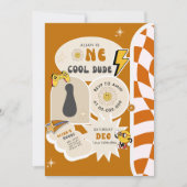 Invitation Un mec Cool | Garçons 1er À damiers rétro Annivers (Devant)