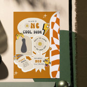 Invitation Un mec Cool | Garçons 1er À damiers rétro Annivers