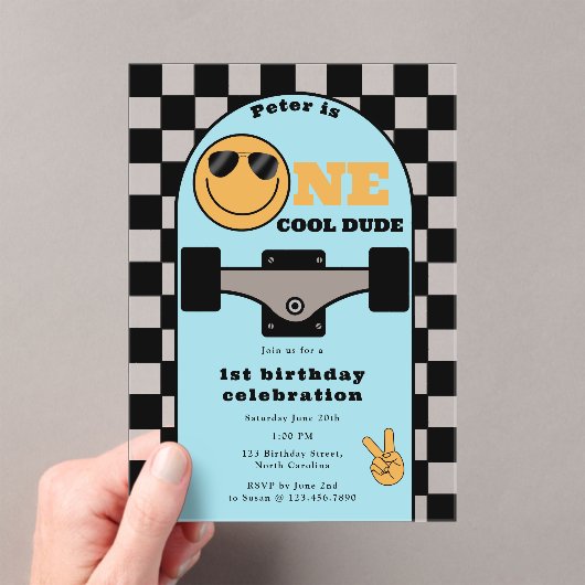 Invitation Un Mec Cool pour 1er Premier Anniversai (In situ (ordinateur de poche))