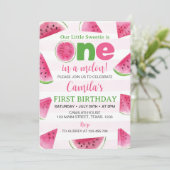 Invitation Un Melon Anniversaire 1ère Bougie Pastèque (Debout devant)