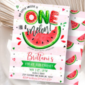 Invitation Un Melon Anniversaire 1ère Fête Pastèque