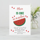 Invitation Un melon pour un premier anniversaire de pastèque (Debout devant)