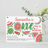 Invitation Un melon pour un premier anniversaire de pastèque (Debout devant)