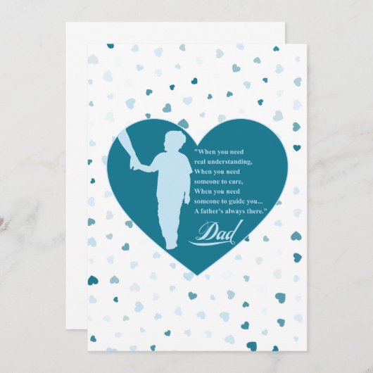 Invitation Un message de fête des pères heureux (Devant / Derrière)