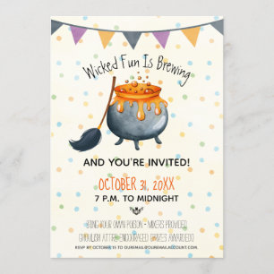 Invitation Un Mignal Amusant Se Déroule À La Fête D'Halloween