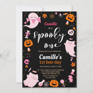 Invitation Un mignon fantôme de Halloween pour un anniversair