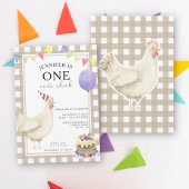 Invitation Un mignon poussin Neutre Sexe Premier anniversaire