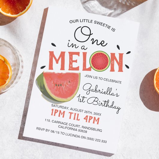 Invitation Un moderne dans un melon | Anniversaire de enfant