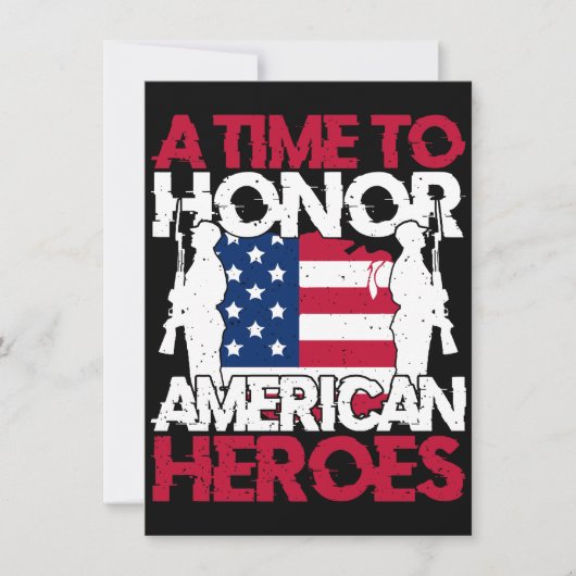Invitation Un moment pour honorer les héros américains (Devant)