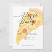 Invitation Un morceau de plaisir ! Fête de pizza aquarelle An (Devant)