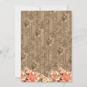 Invitation Un motif floral vintage avec desi marron complexe