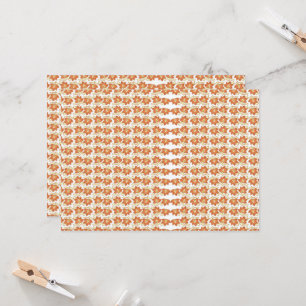 Invitation un motif orange et blanc sur fond blanc
