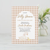 Invitation Un Nouveau Baby shower D'Oie Silly (Debout devant)