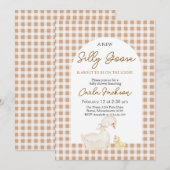 Invitation Un Nouveau Baby shower D'Oie Silly (Devant / Derrière)