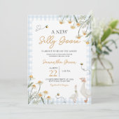 Invitation Un nouveau Baby shower d'oie stupide (Debout devant)
