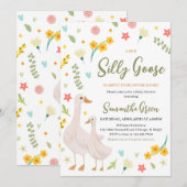 Invitation Un nouveau Baby shower d'oie stupide (Devant / Derrière)