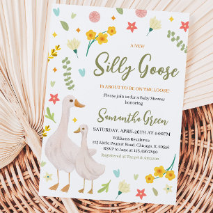 Invitation Un nouveau Baby shower d'oie stupide