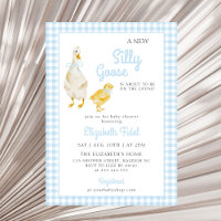 Un nouveau Baby shower En vichy bleu oie