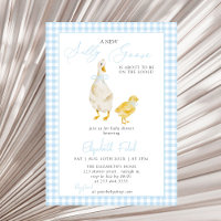 Un nouveau Baby shower En vichy bleu oie