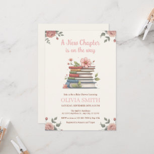 Invitation Un Nouveau Chapitre Arrive, Livres, Fleurs Roses