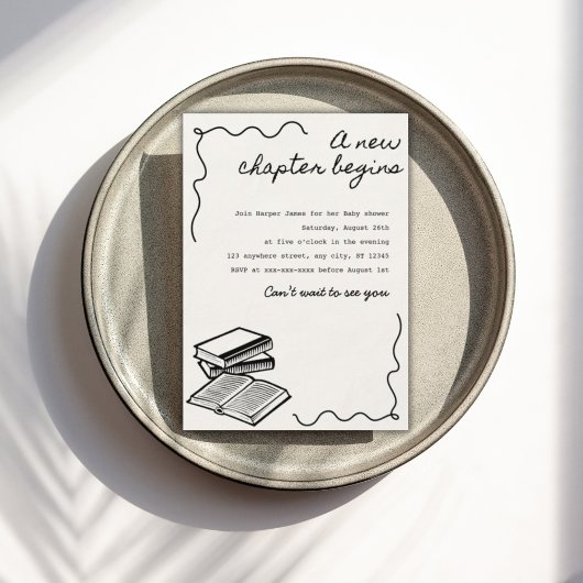 Invitation Un nouveau chapitre baby shower
