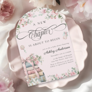 Invitation Un nouveau chapitre Baby shower rose floral fille