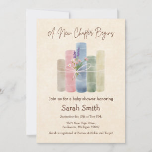 Invitation Un nouveau chapitre commence - Baby Shower dos pla