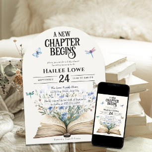 Invitation Un nouveau chapitre commence Baby shower Fleur sau