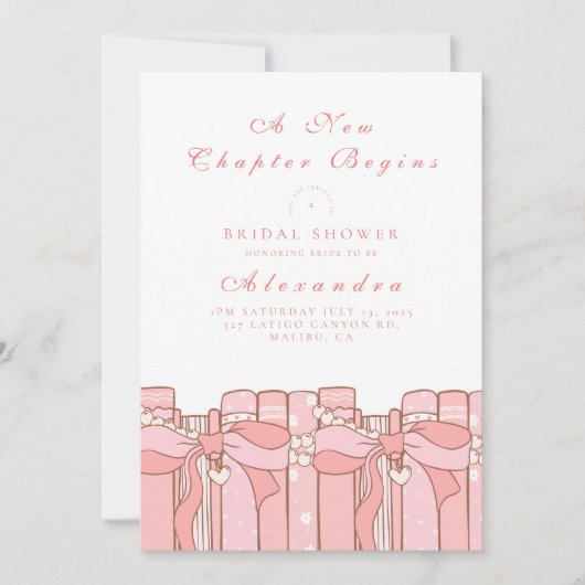 Invitation Un nouveau chapitre commence coquette arc nuptiale (Devant)