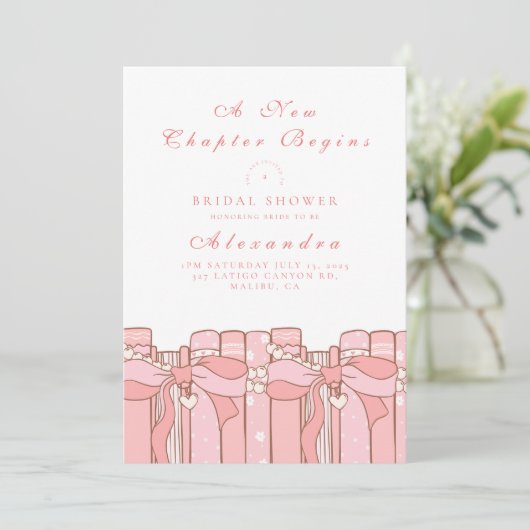 Invitation Un nouveau chapitre commence coquette arc nuptiale (Debout devant)