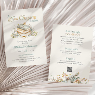 Invitation Un nouveau chapitre commence Fête de bébé sur le t