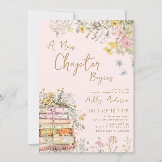 Invitation Un nouveau chapitre commence la Fête des mariées F (Devant)