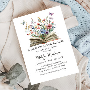 Invitation Un nouveau chapitre commence le Baby shower du liv