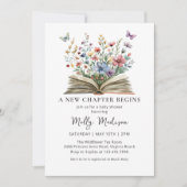 Invitation Un nouveau chapitre commence le Baby shower Fleur (Devant)