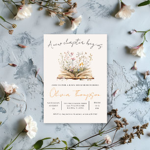 Invitation Un nouveau chapitre commence le Baby shower Fleur