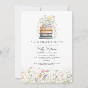 Invitation Un nouveau chapitre commence le Baby shower Fleur 