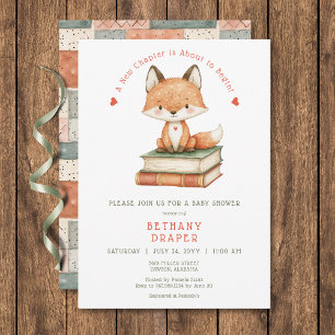 Invitation Un nouveau chapitre commence le Baby shower Storyb