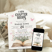 Invitation Un nouveau chapitre commence le Fleur sauvage rose