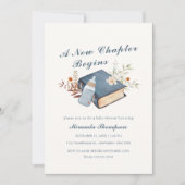 Invitation Un nouveau chapitre commence le livre Baby shower  (Devant)
