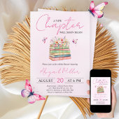 Invitation Un nouveau chapitre commence le livre floral fille