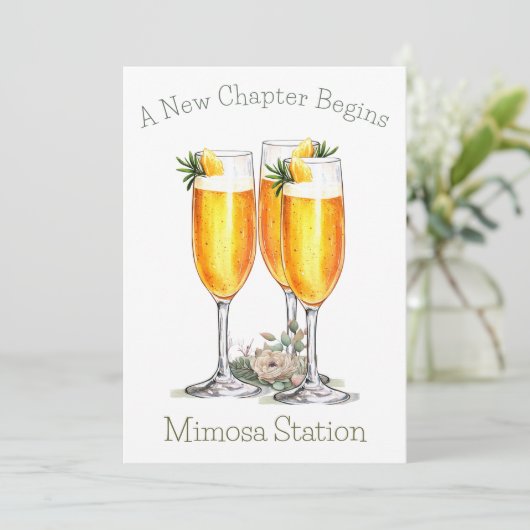 Invitation Un nouveau chapitre commence le signe Mimosa (Debout devant)