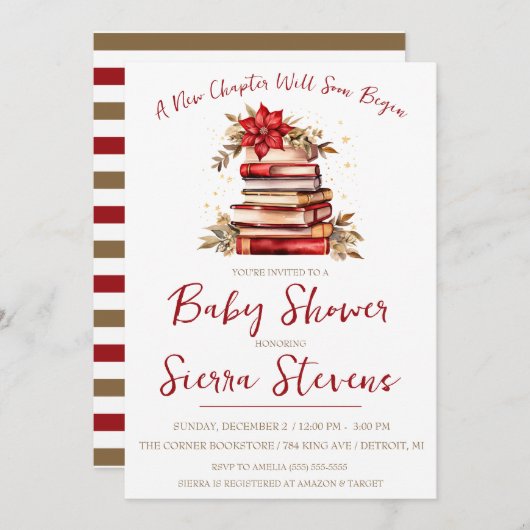 Invitation Un nouveau chapitre commence, le thème de Noël Bab (Devant / Derrière)