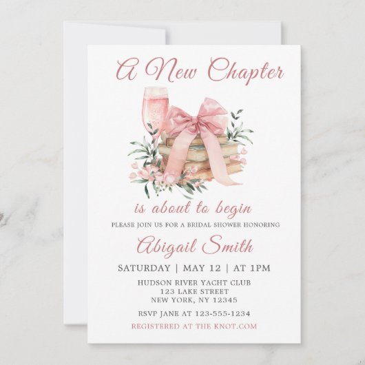 Invitation UN NOUVEAU CHAPITRE COMMENCE L'Invitation BRIDAL D (Devant)