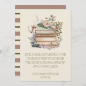 Invitation Un nouveau chapitre commence, livre d'or de baby s (Devant / Derrière)